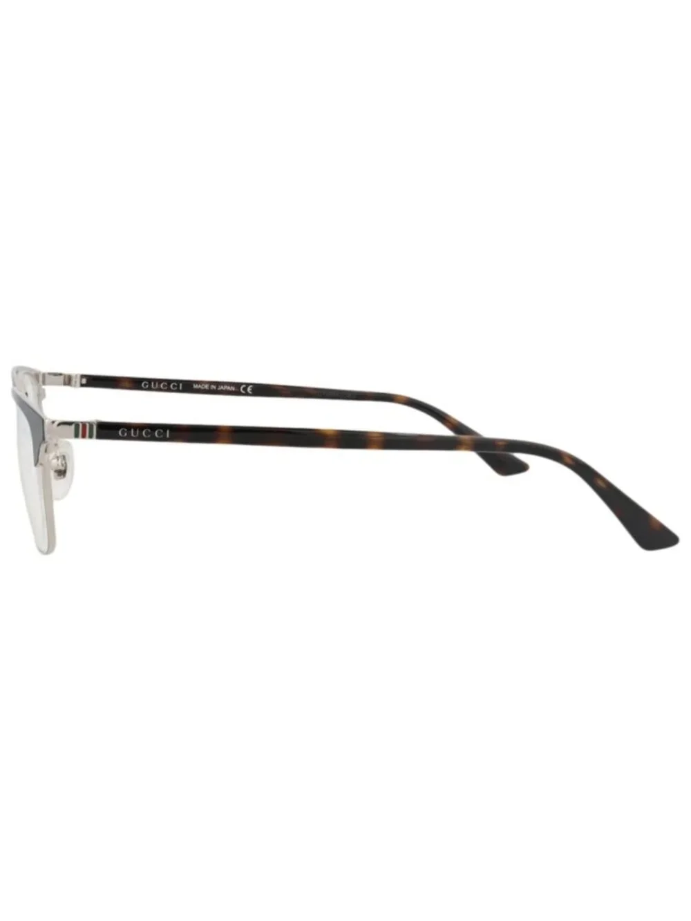 New Gucci Women's Eyeglasses Square Rectangle Metal Frame Mens Blue Havana
